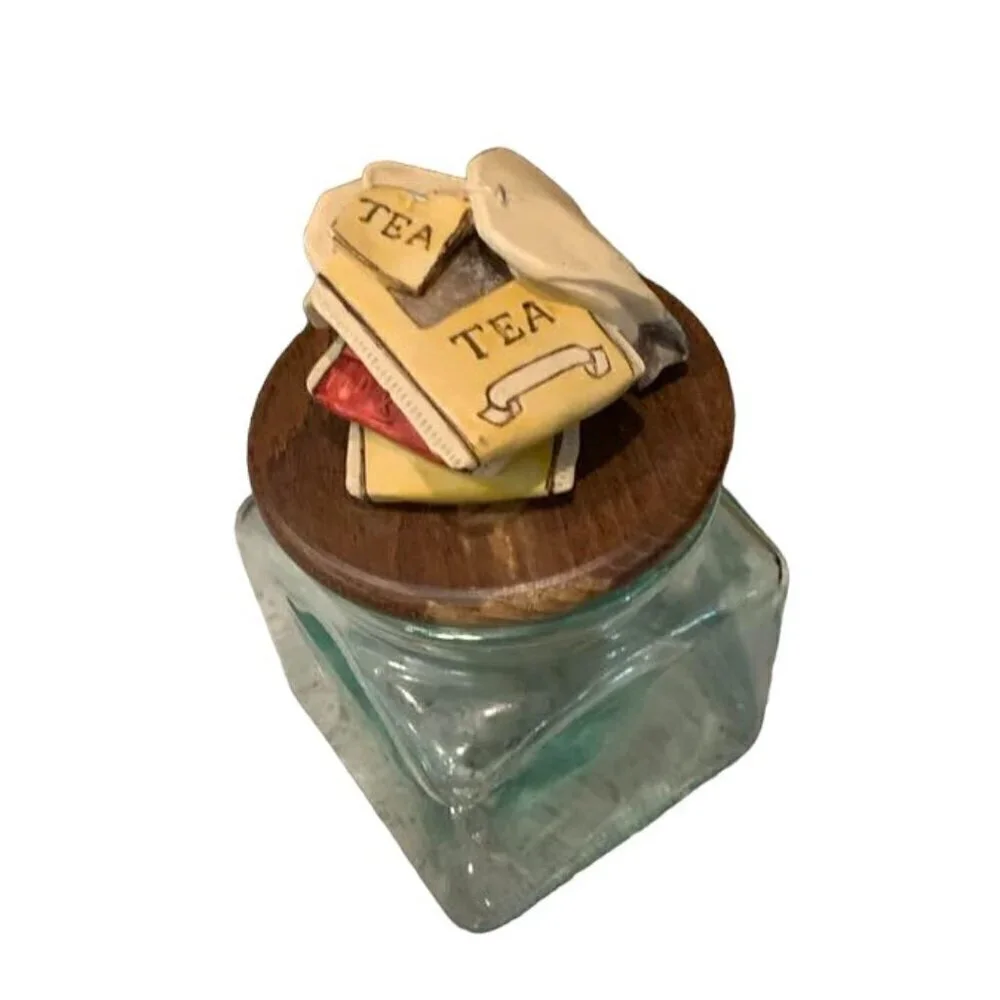 VINTAGE Glass Jar for T-Bags - Italian